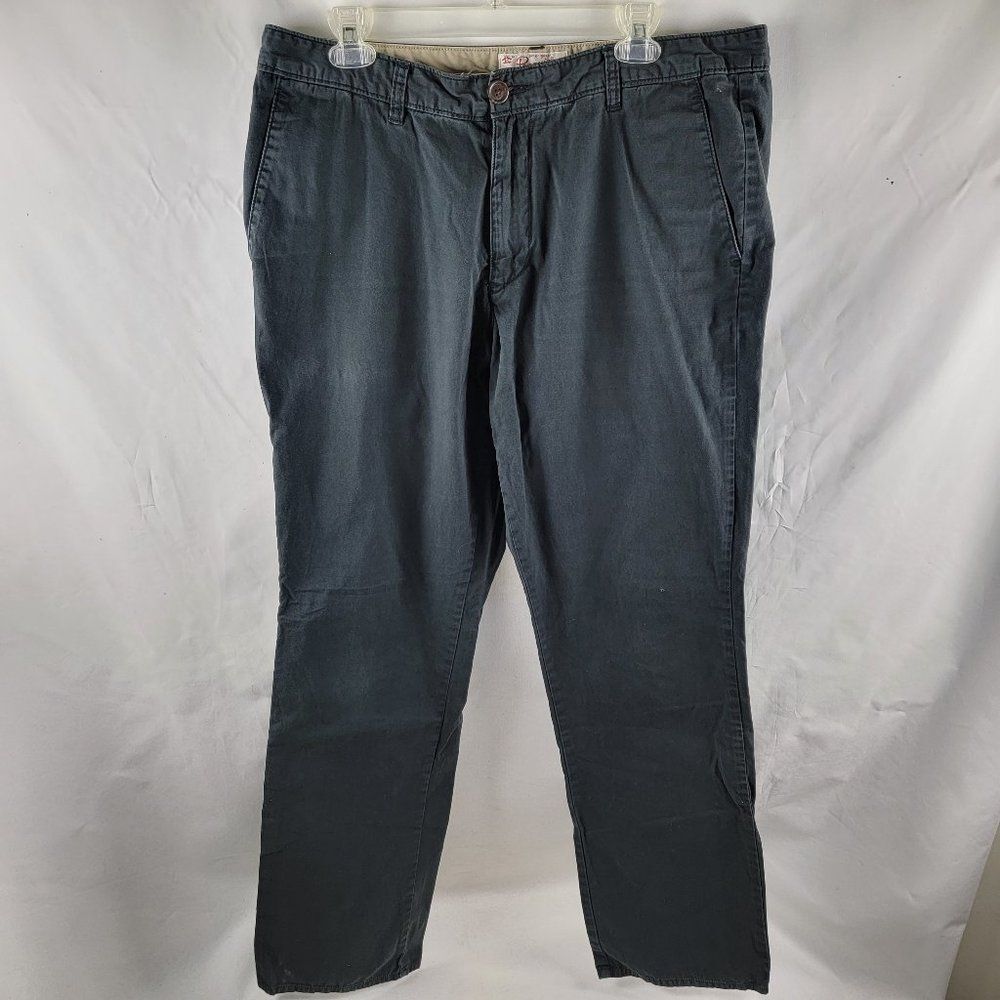 Original Penguin Pants Mens 36x32 Black Chino Casual Khaki Preppy Minimal Basic